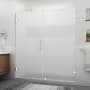 Aston Nautis XL 80" High x 76" Wide Hinged Frameless Shower Door with Frosted Glass Chrome