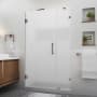 Aston Nautis XL 80" High x 49" Wide Hinged Frameless Shower Door with Frosted Glass Bronze