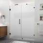 Aston Nautis XL 80" High x 63" Wide Hinged Frameless Shower Door with Frosted Glass Oil Rubbed Bronze
