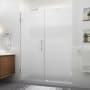 Aston Nautis XL 80" High x 63" Wide Hinged Frameless Shower Door with Frosted Glass Stainless Steel