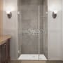 Aston Nautis GS 38" Wide x 72" High Frameless Hinged Shower Door with Clear Glass and Glass Shelves Chrome