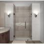 Aston Nautis GS 38" Wide x 72" High Frameless Hinged Shower Door with Clear Glass and Glass Shelves Bronze