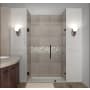 Aston Nautis GS 51" Wide x 72" High Frameless Hinged Shower Door with Clear Glass and Glass Shelves Bronze