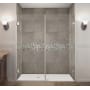 Aston Nautis GS 68" Wide x 72" High Frameless Hinged Shower Door with Clear Glass and Glass Shelves Stainless Steel