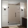 Aston Nautis GS 54" Wide x 72" High Frameless Hinged Shower Door with Frosted Glass and Glass Shelves Bronze