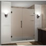 Aston Nautis GS 58" Wide x 72" High Frameless Hinged Shower Door with Frosted Glass and Glass Shelves Oil Rubbed Bronze