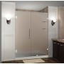 Aston Nautis GS 58" Wide x 72" High Frameless Hinged Shower Door with Frosted Glass and Glass Shelves Stainless Steel