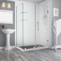 Aston Bromley GS 72" High x 60" Wide x 32" Deep Hinged Frameless Shower Enclosure with 26" Door Width and Clear Glass Chrome