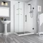 Aston Bromley GS 72" High x 48" Wide x 34" Deep Hinged Frameless Shower Enclosure with 26" Door Width and Clear Glass Matte Black