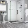 Aston Bromley GS 72" High x 60" Wide x 32" Deep Hinged Frameless Shower Enclosure with 26" Door Width and Clear Glass Matte Black