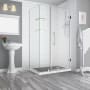 Aston Bromley GS 72" High x 48" Wide x 34" Deep Hinged Frameless Shower Enclosure with 26" Door Width and Clear Glass Stainless Steel