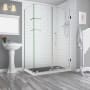 Aston Bromley GS 72" High x 68" Wide x 30" Deep Hinged Frameless Shower Enclosure with 36" Door Width and Clear Glass Stainless Steel