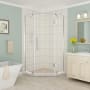 Aston Merrick 72" High x 38" Wide x 38" Deep Hinged Frameless Shower Enclosure with 28" Door Width and Clear Glass Chrome