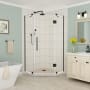 Aston Merrick 72" High x 38" Wide x 38" Deep Hinged Frameless Shower Enclosure with 28" Door Width and Clear Glass Matte Black