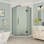 Aston Merrick 72" High x 40" Wide x 40" Deep Hinged Frameless Shower Enclosure with 25" Door Width and Frosted Glass Matte Black