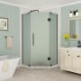 Aston Merrick 72" High x 40" Wide x 40" Deep Hinged Frameless Shower Enclosure with 25" Door Width and Frosted Glass Oil Rubbed Bronze