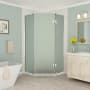 Aston Merrick 72" High x 40" Wide x 40" Deep Hinged Frameless Shower Enclosure with 25" Door Width and Frosted Glass Stainless Steel