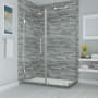 Aston Bromley 72" High x 54" Wide x 36" Deep Hinged Frameless Shower Enclosure with 24" Door Width and Clear Glass Stainless Steel