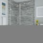 Aston Bromley 72" High x 60" Wide x 32" Deep Hinged Frameless Shower Enclosure with 38" Door Width and Clear Glass Stainless Steel