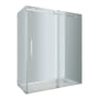 Aston 60" x 35" Frameless Sliding Shower Door Enclosure with 3/8" Glass - Less Base Stainless Steel