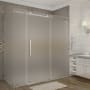 Aston Moselle 72" Wide x 35" Deep x 75" High Frameless Sliding Shower Enclosure with Frosted Glass Chrome