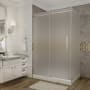 Aston Moselle 48" Wide x 77-1/2" High Frameless Sliding Shower Enclosure with Frosted Glass and Left Hand Drain Chrome
