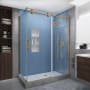 Aston Langham XL 80" High x 52" Wide x 34" Deep Sliding Frameless Shower Enclosure with Clear Glass Brushed Gold