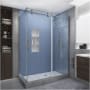 Aston Langham XL 80" High x 64" Wide x 38" Deep Sliding Frameless Shower Enclosure with Clear Glass Stainless Steel