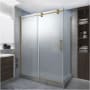 Aston Langham XL 80" High x 72" Wide x 32" Deep Sliding Frameless Shower Enclosure with Frosted Glass Brushed Gold