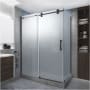 Aston Langham XL 80" High x 72" Wide x 32" Deep Sliding Frameless Shower Enclosure with Frosted Glass Bronze