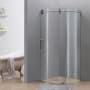 Aston 40" x 36" Frameless Shower Enclosure with 5/16" Glass and Left Opening Door Stainless Steel