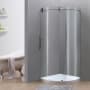 Aston 40" x 40" Frameless Shower Enclosure with 5/16" Glass, Base and Left Opening Door Chrome