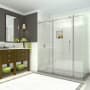 Aston Coraline 76" High x 72" Wide x 34" Deep Sliding Frameless Shower Enclosure with 23" Door Width and Clear Glass Chrome