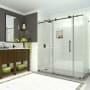 Aston Coraline 76" High x 72" Wide x 34" Deep Sliding Frameless Shower Enclosure with 23" Door Width and Clear Glass Oil Rubbed Bronze