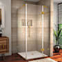 Aston 72" High x 32" Wide x 32" Deep Hinged Frameless Shower Enclosure with Clear Glass Brushed Gold