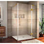 Aston 72" High x 57" Wide x 32" Deep Hinged Frameless Shower Enclosure with Clear Glass Brushed Gold