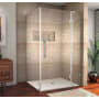 Aston 72" High x 35" Wide x 34" Deep Hinged Frameless Shower Enclosure with Clear Glass Stainless Steel