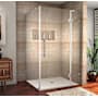 Aston 72" High x 50" Wide x 36" Deep Hinged Frameless Shower Enclosure with Clear Glass Stainless Steel