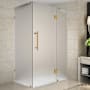 Aston 72" High x 42" Wide x 34" Deep Hinged Frameless Shower Enclosure with Frosted Glass Brushed Gold