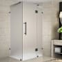 Aston 72" High x 37" Wide x 30" Deep Hinged Frameless Shower Enclosure with Frosted Glass Matte Black