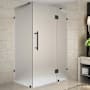 Aston 72" High x 44" Wide x 30" Deep Hinged Frameless Shower Enclosure with Frosted Glass Matte Black