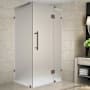 Aston 72" High x 39" Wide x 38" Deep Hinged Frameless Shower Enclosure with Frosted Glass Bronze