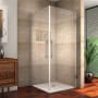 Aston Vanora 38" Wide x 38" Deep x 72" High Frameless Hinged Shower Enclosure with Clear Glass Chrome