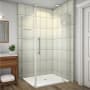 Aston 72" High x 40" Wide x 32" Deep Hinged Frameless Shower Enclosure with Clear Glass and a Two Tiered Shelving System Chrome