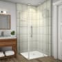 Aston 72" High x 48" Wide x 34" Deep Hinged Frameless Shower Enclosure with Clear Glass and a Two Tiered Shelving System Chrome