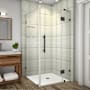 Aston 72" High x 34" Wide x 30" Deep Hinged Frameless Shower Enclosure with Clear Glass and a Two Tiered Shelving System Matte Black