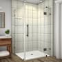 Aston 72" High x 40" Wide x 38" Deep Hinged Frameless Shower Enclosure with Clear Glass and a Two Tiered Shelving System Matte Black