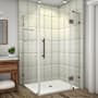 Aston 72" High x 43" Wide x 38" Deep Hinged Frameless Shower Enclosure with Clear Glass and a Two Tiered Shelving System Bronze