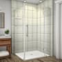 Aston 72" High x 43" Wide x 30" Deep Hinged Frameless Shower Enclosure with Clear Glass and a Two Tiered Shelving System Stainless Steel