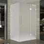 Aston 72" High x 41" Wide x 38" Deep Hinged Frameless Shower Enclosure with Frosted Glass and a Two Tiered Shelving System Chrome
